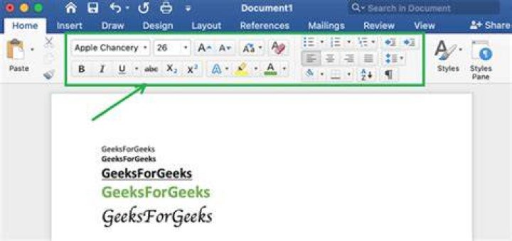 Where is the toolbar in Word 2016?