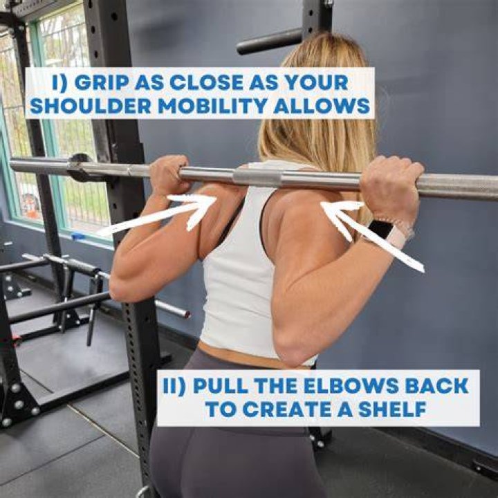 Where should a barbell be placed on your back?
