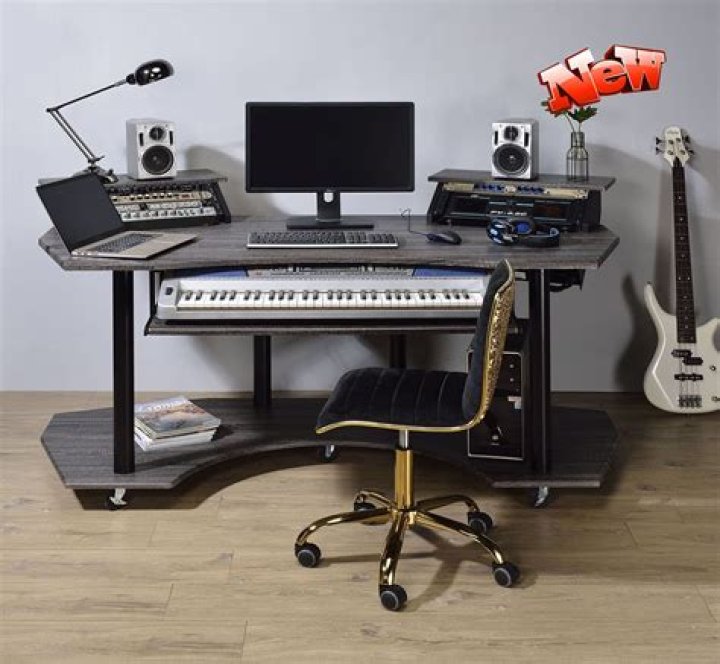 Where should a keyboard be placed on a desk?
