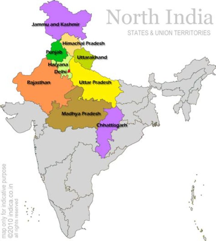 Which are the North Indian states?