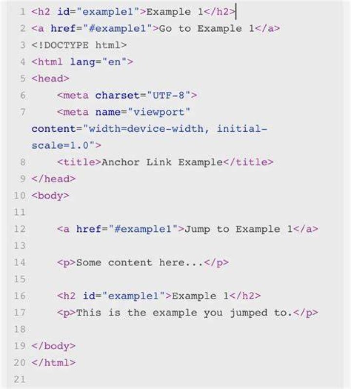 Which function allows a link to a specific section of an HTML page?