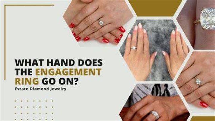 Which hand does a woman wear an engagement ring on?