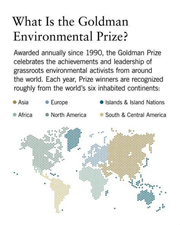 Who awarded the Goldman Environmental Prize 2019?