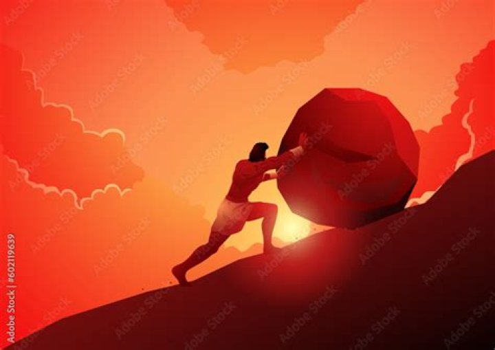 Who has to roll the rock up the hill?