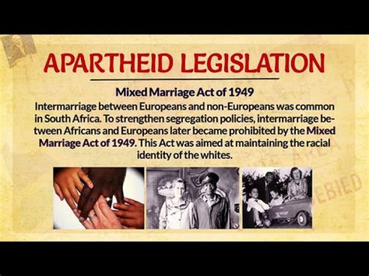 Who was affected by the Prohibition of Mixed Marriages Act?